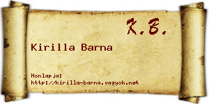 Kirilla Barna névjegykártya